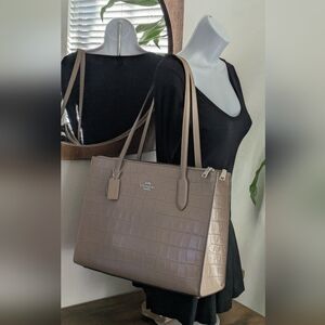 Coach Nina Carryall  Crocodile-Embossed Tote Bag.